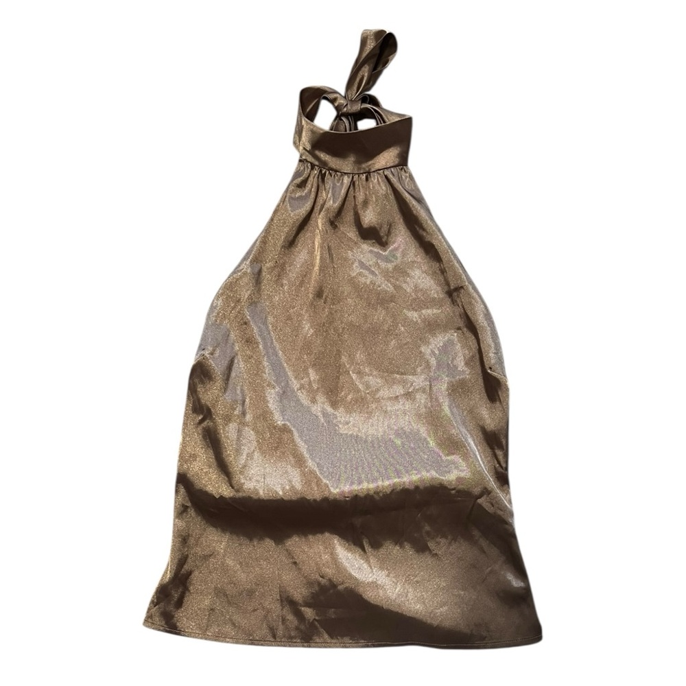Guess Satin Halter Top - Brown L - Picture 5 of 8